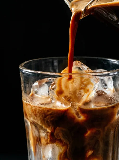 Espresso poured over ice
